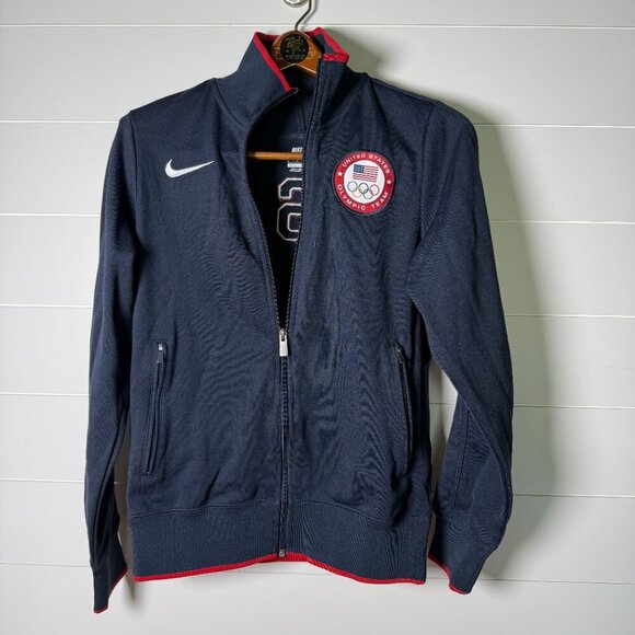 Olympic Team USA Nike Navy Zip Up Track Jacket United States Women's Y2K Medium - Picture 2 of 8